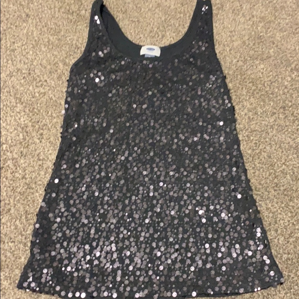 Charcoal Gray Sequin Tank